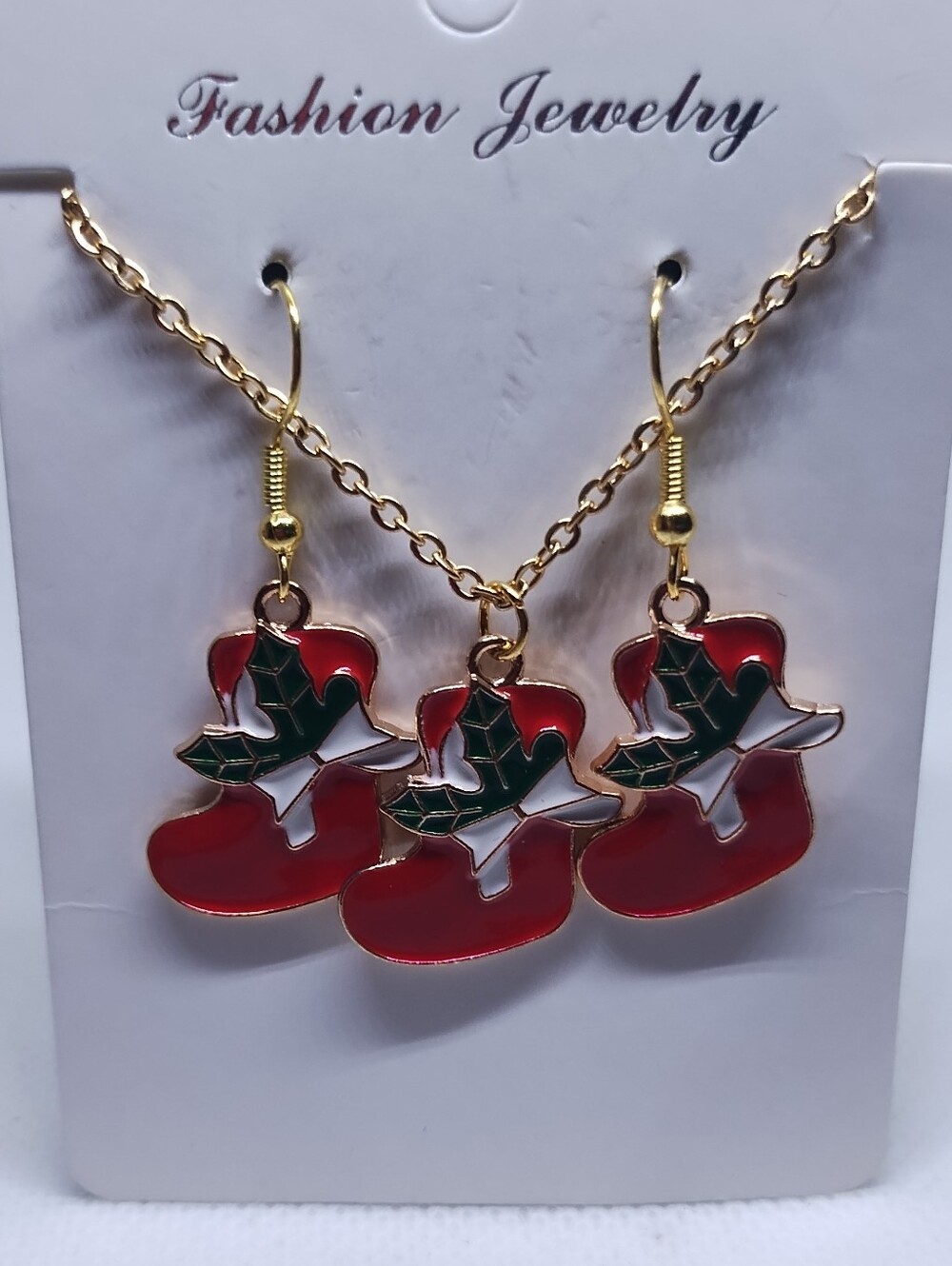 Christmas Earrings Necklace Set Women's Boots New Jewelry G23
